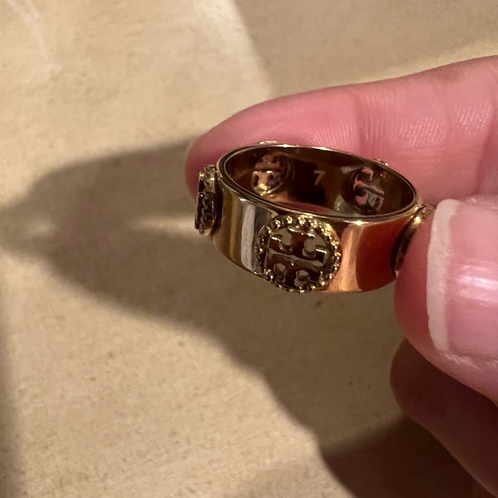 Tory Burch Golden Logo/Icon Ring - Picture 5 of 9